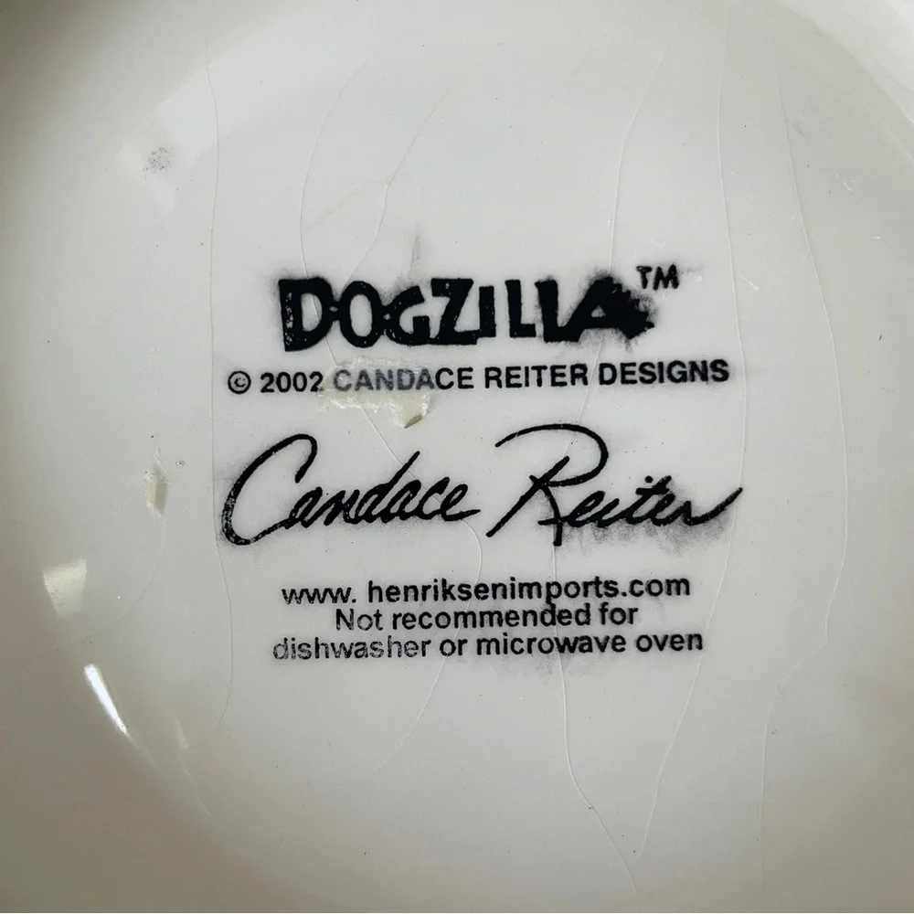 🐶RARE VINTAGE DOGZILLA BOWL CANDACE REITER 2002 EDITION 🐶